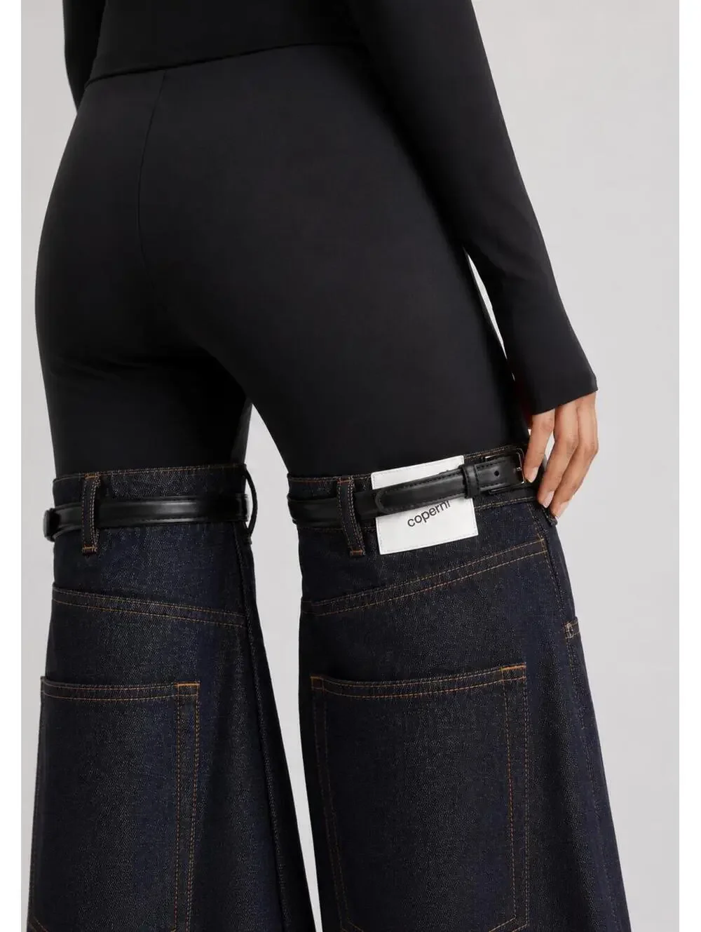 Coperni Hybrid Denim Flare Trousers Dark Indigo IT 42 US 6 | NWT - Picture 2 of 9